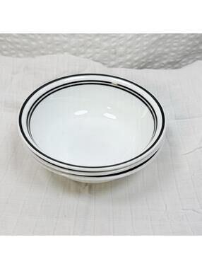 SET OF 3 - CORELLE - CLASSIC CAFE BLACK - 6 1/4" SOUP CEREAL BOWLS